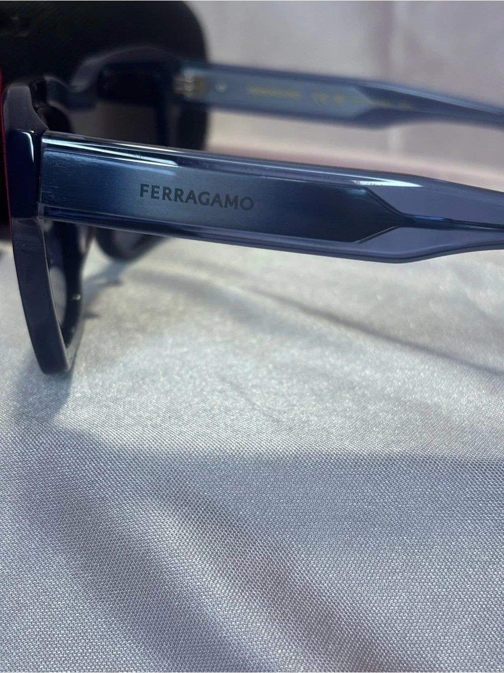 Salvatore Ferragamo Men’s Dark Blue Rectangular Sunglasses